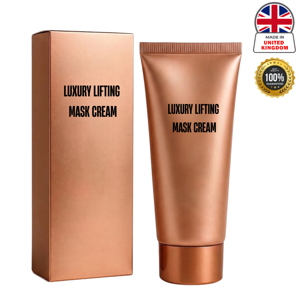 Luxury Lifting Mask Cream tube and box packaging showcasing the premium skincare product.