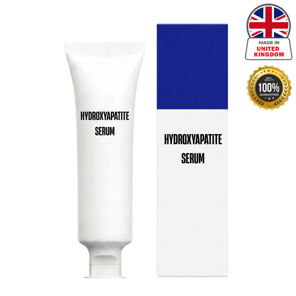 Hydroxyapatite Serum packaging featuring tube and box, promoting smooth and radiant skin.