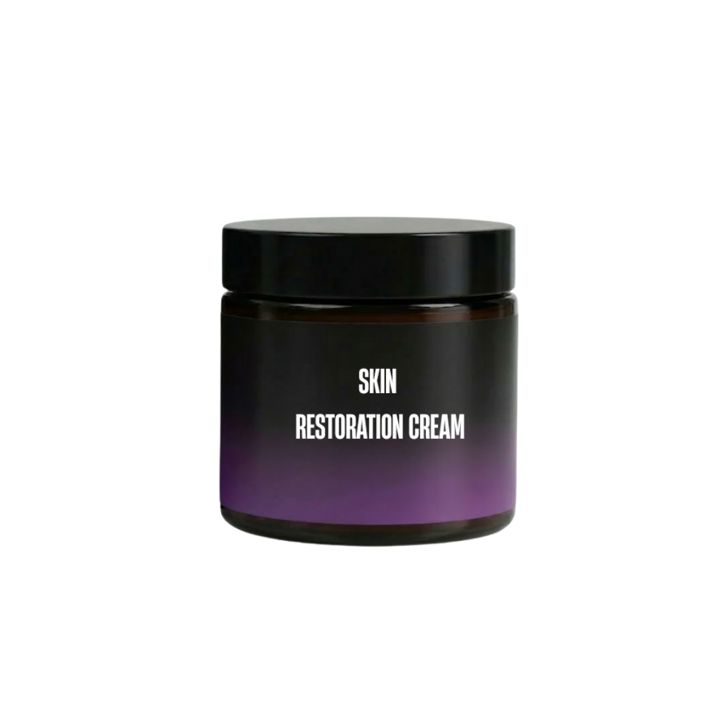 Skin Restoration Cream in a sleek jar for daily skincare and hydration.