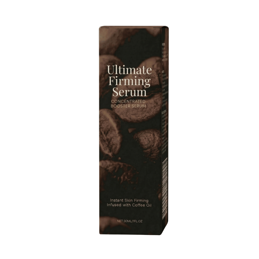 Ultimate Firming Serum box, concentrated booster serum for instant skin firming with coffee oil.