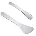 Stainless Steel Cosmetic Skincare Spatula Set featuring sleek reusable spatulas for skincare application.