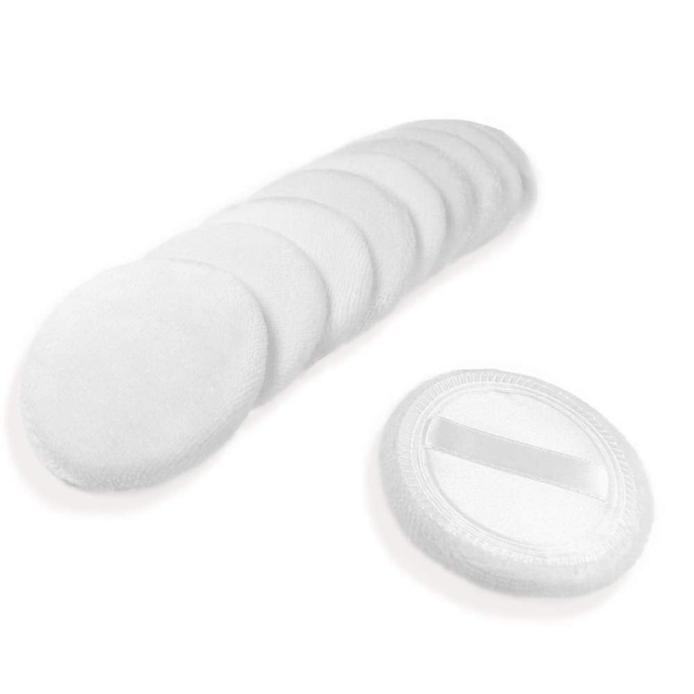 Cotton Powder Puffs set featuring soft, round cotton puffs for smooth makeup application, ideal for daily use.