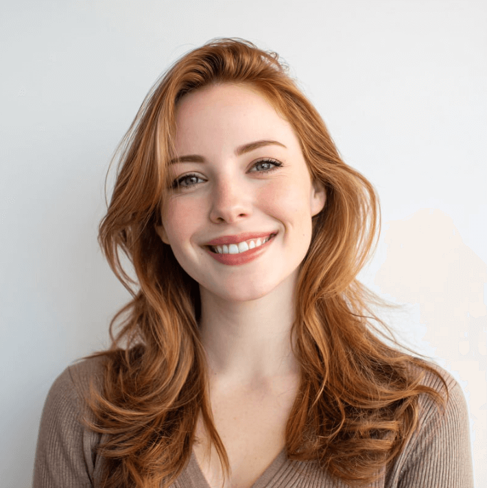 Smiling woman showcasing smooth skin, representing beauty routines with Vital Olive Adhesive.