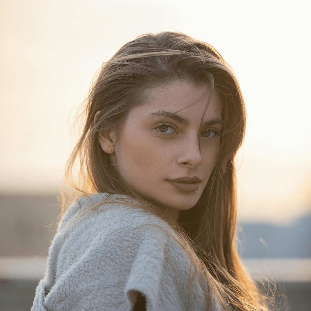 A model showcasing radiant skin outdoors, representing beauty and care with a focus on Active Power Relief.