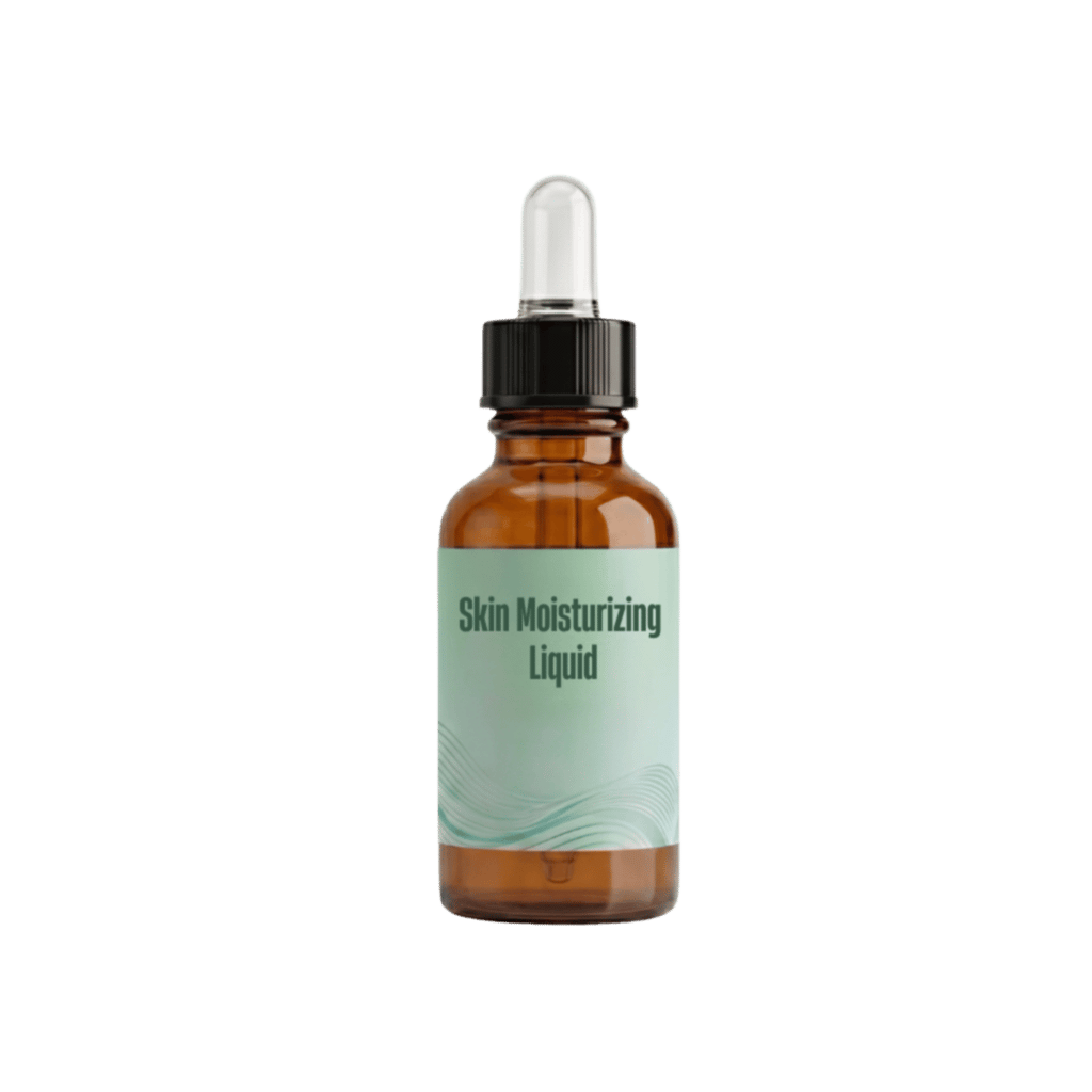Skin Moisturizing Liquid in a brown glass dropper bottle for nourishing and refreshing skin care.