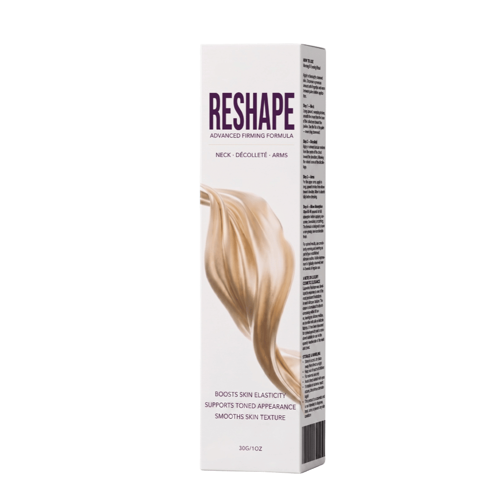 Reshape Lifting Cream for neck and décolleté, promotes smoother skin texture and boosts elasticity.