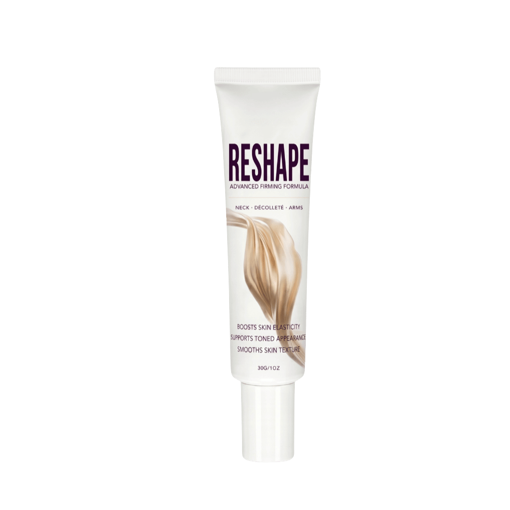 Reshape Lifting Cream tube for advanced firming of neck, décolleté, and arms, promoting toned skin with smooth texture.