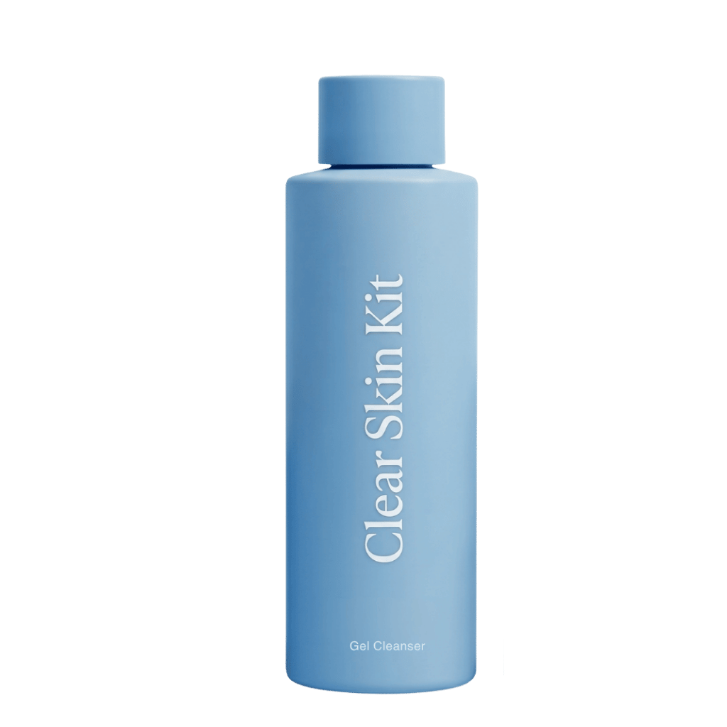 Clear Skin Kit Gel Cleanser bottle designed for a hydrated-looking complexion and softer skin.