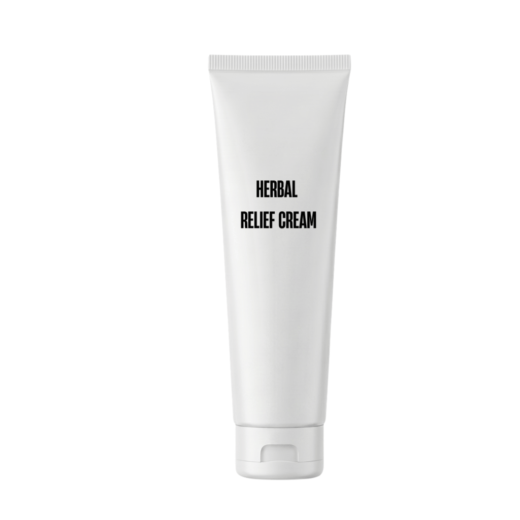 Elite Herbal Relief Cream tube showcasing its gentle, plant-based formula for smoother, calmer-looking skin.