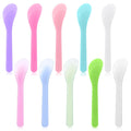 Reusable Cosmetic Spatula Set featuring 10 colorful spatulas in assorted pastel shades for skincare application.
