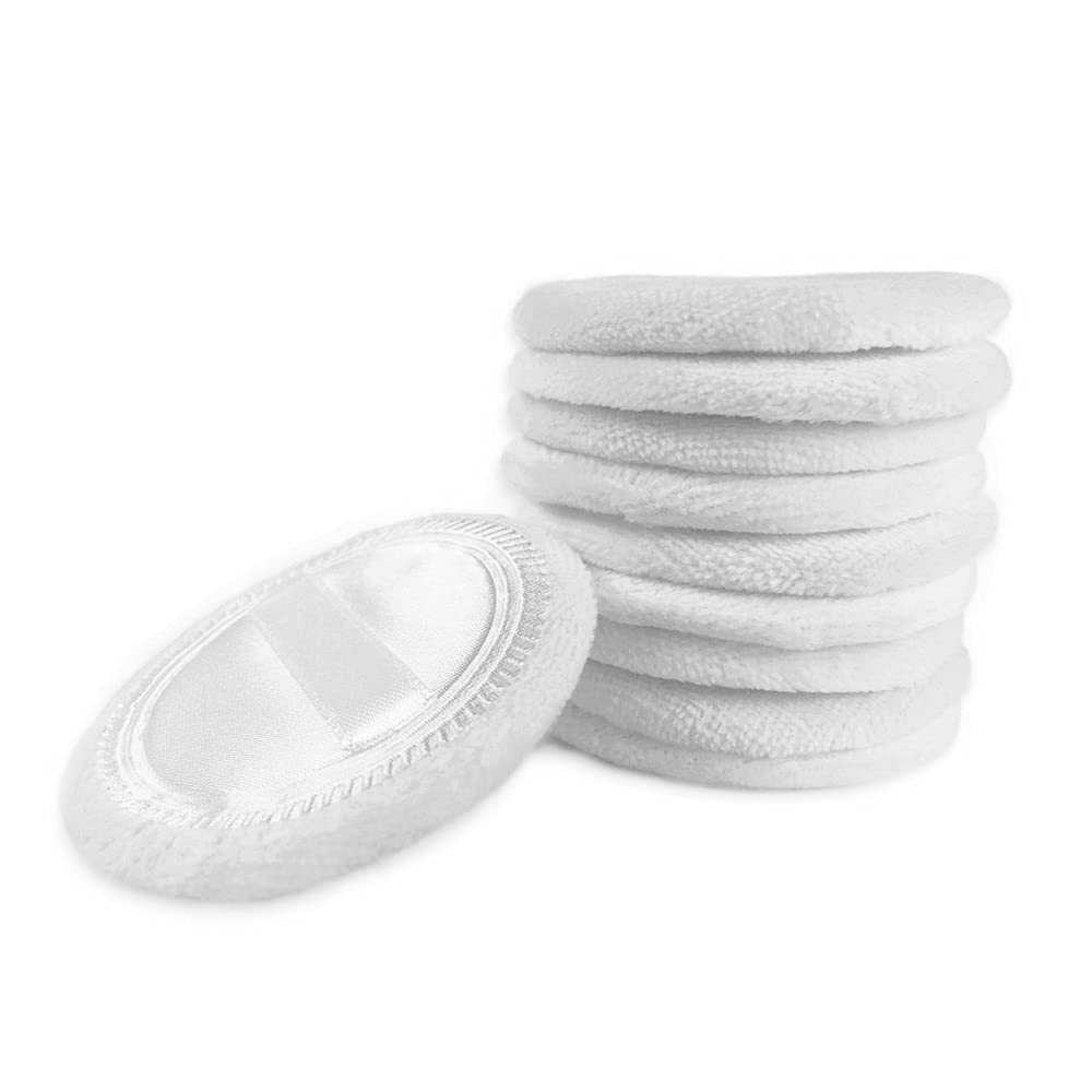 Cotton Powder Puffs stacked together, soft and round for smooth powder application.
