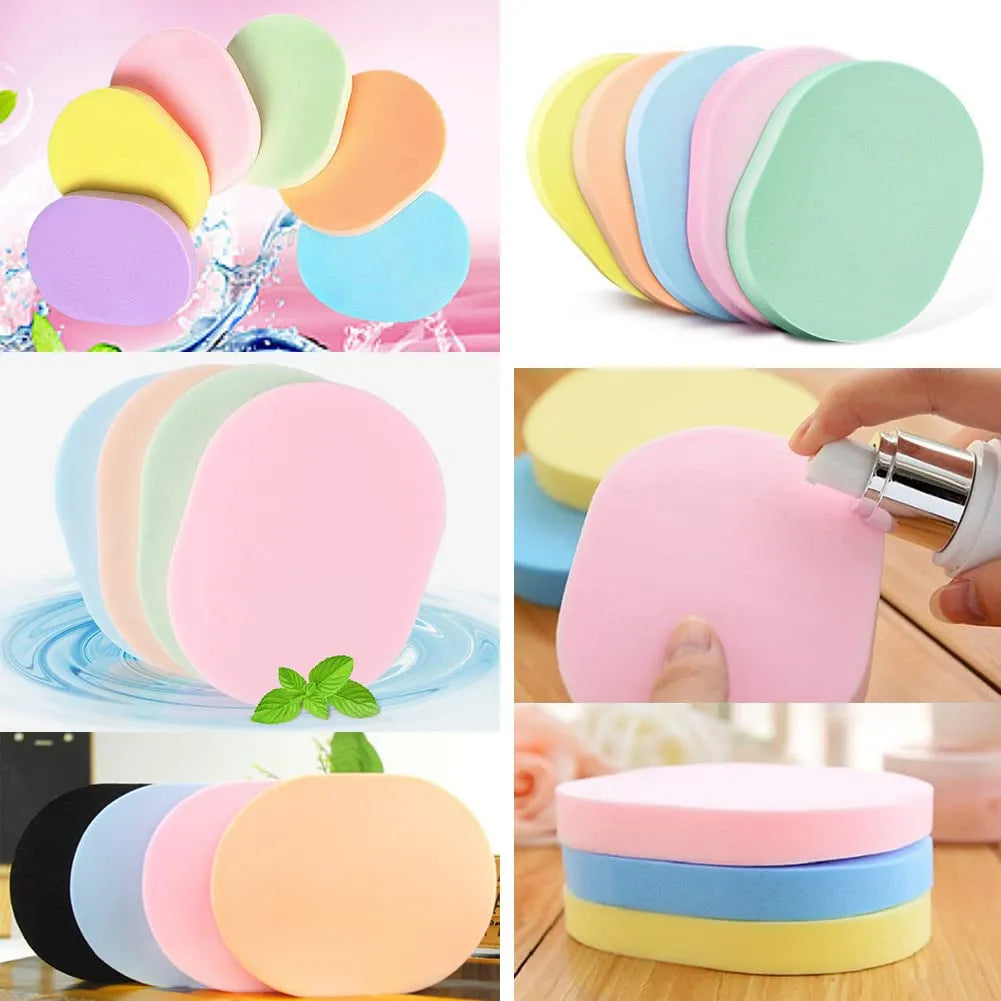 Reusable Facial Cleansing Sponges – 4 Pack in various colors, designed for cleansing, makeup removal, and exfoliation.
