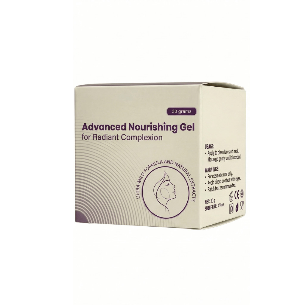 Daily Advanced Nourishing Gel packaging for radiant complexion, 30 grams
