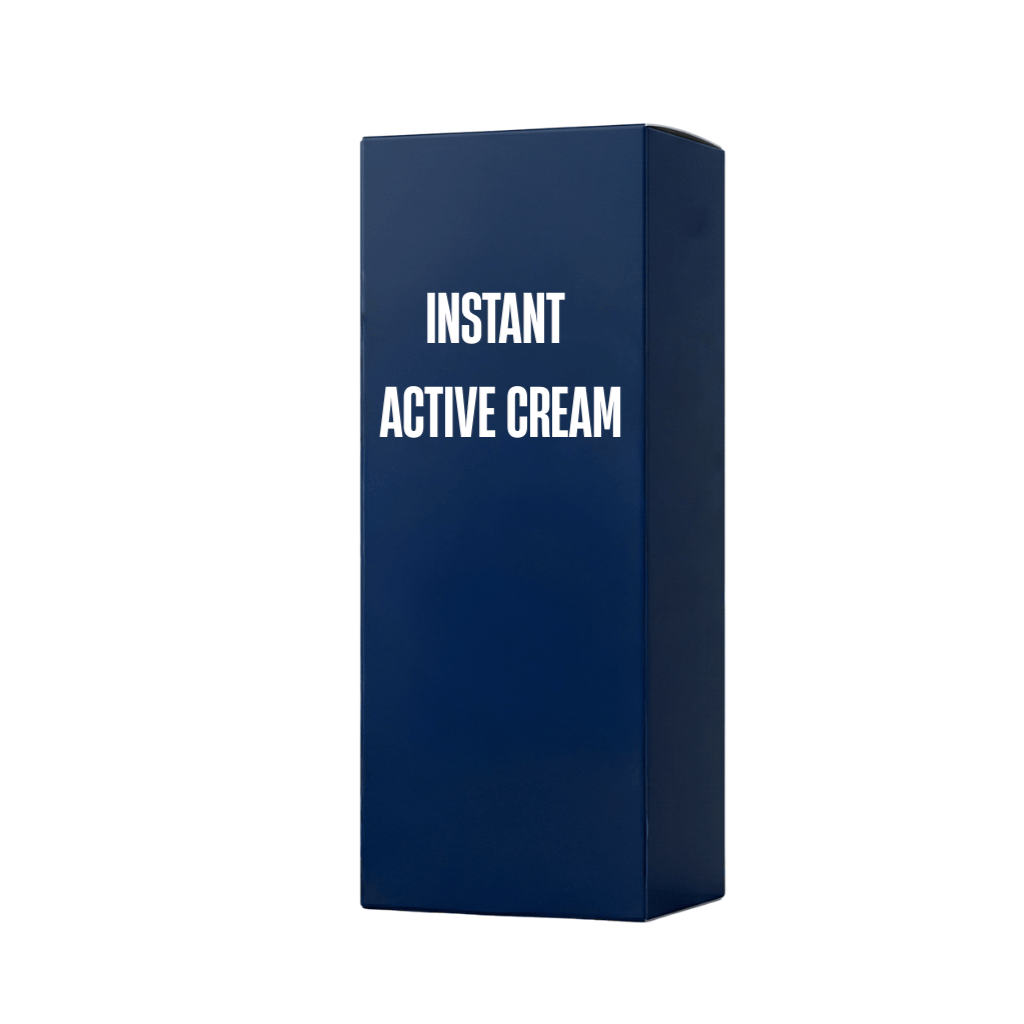 Instant Active Cream packaging showcasing its refreshing skincare benefits.