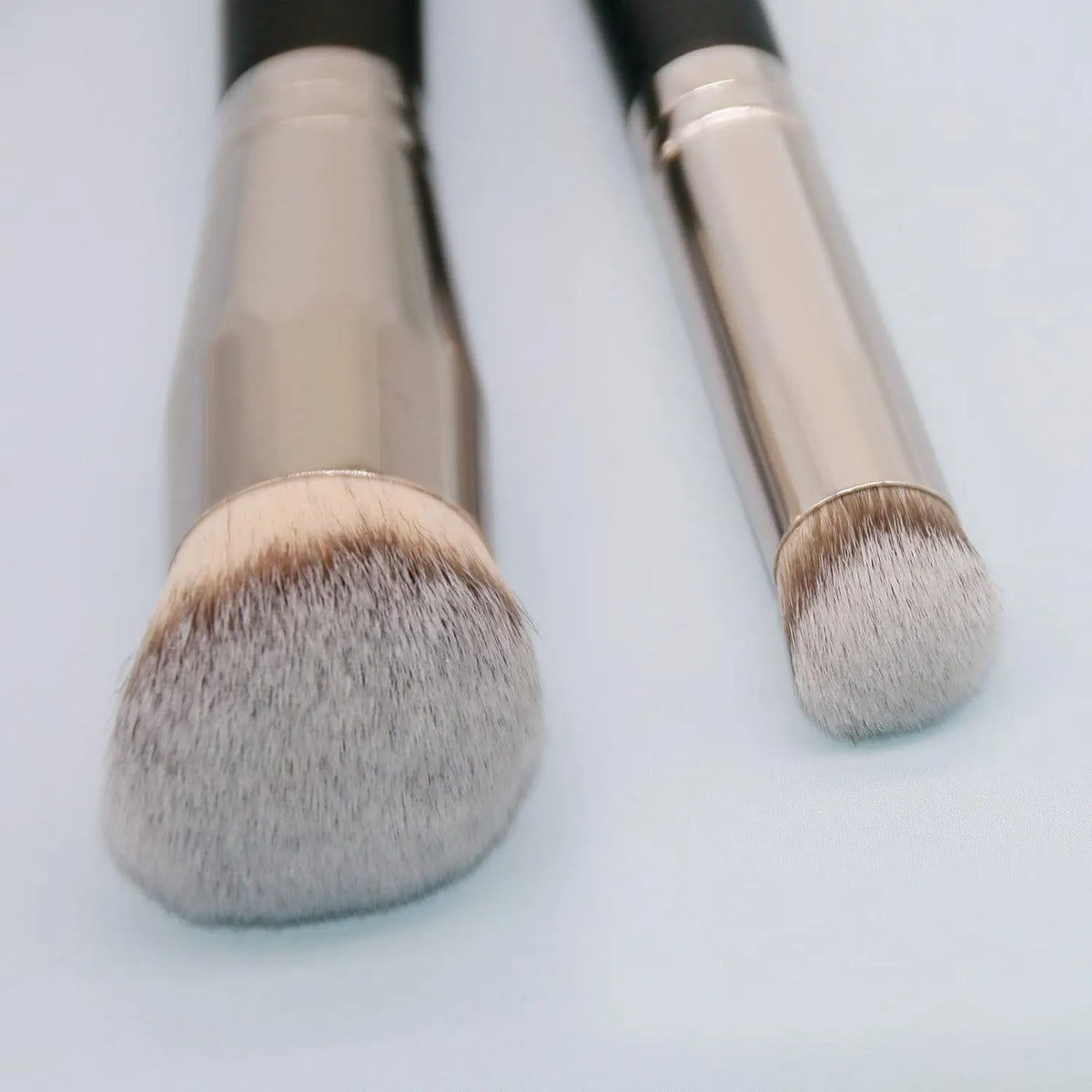 2-Piece Angled Foundation and Concealer Brush Set showing the dense angled brush and precision brush heads.