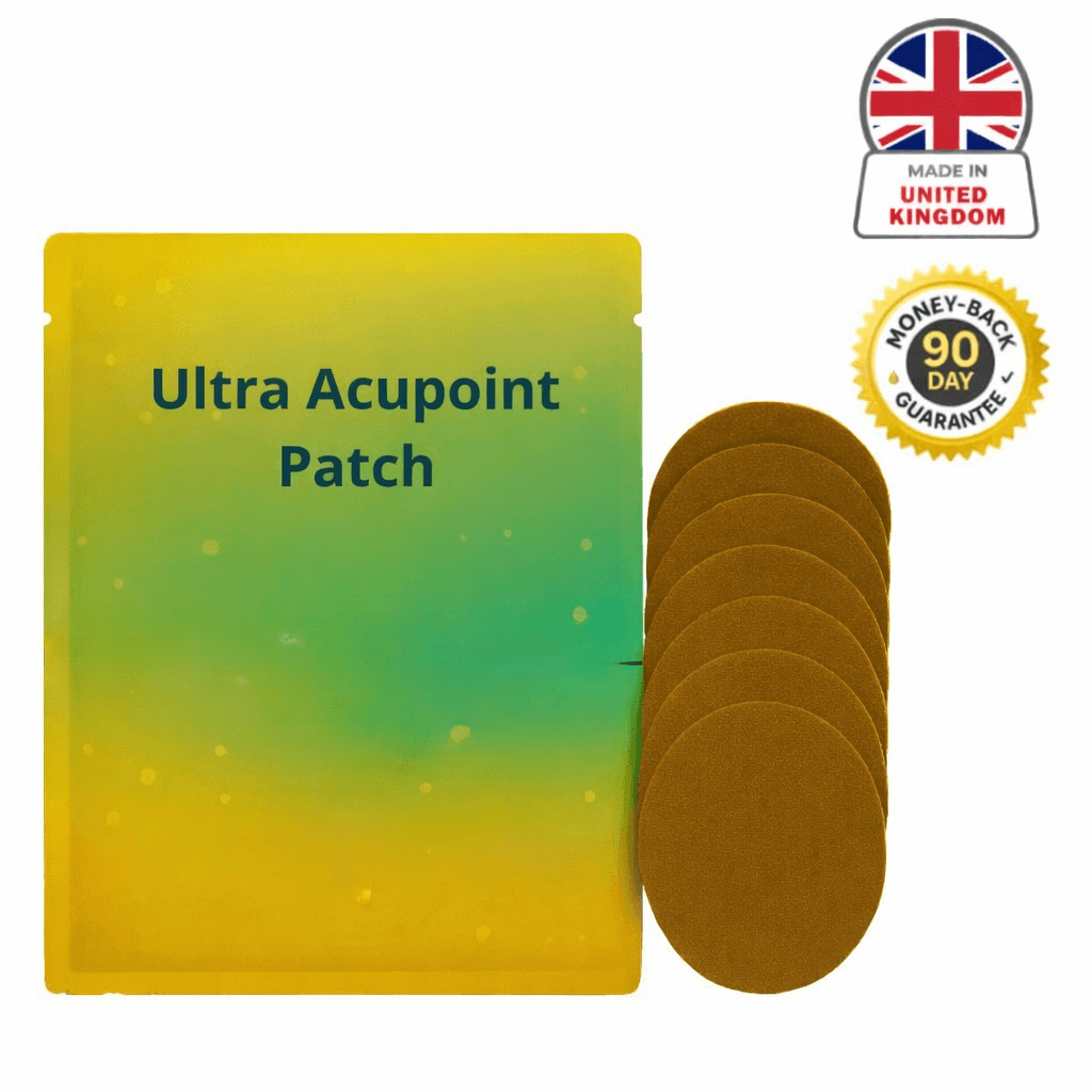 Ultra Acupoint Patch packaging and patches, designed for smooth skin appearance and self-care.