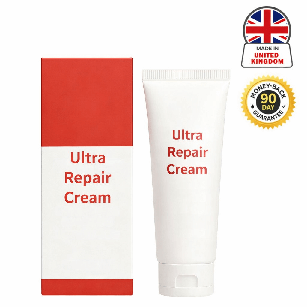 Ultra Repair Cream packaging and tube, designed for smoother and polished skin appearance.