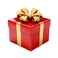 🎁Free GIFT🎁 - beautifully wrapped red present with a golden bow, perfect for surprise gifts and special occasions.