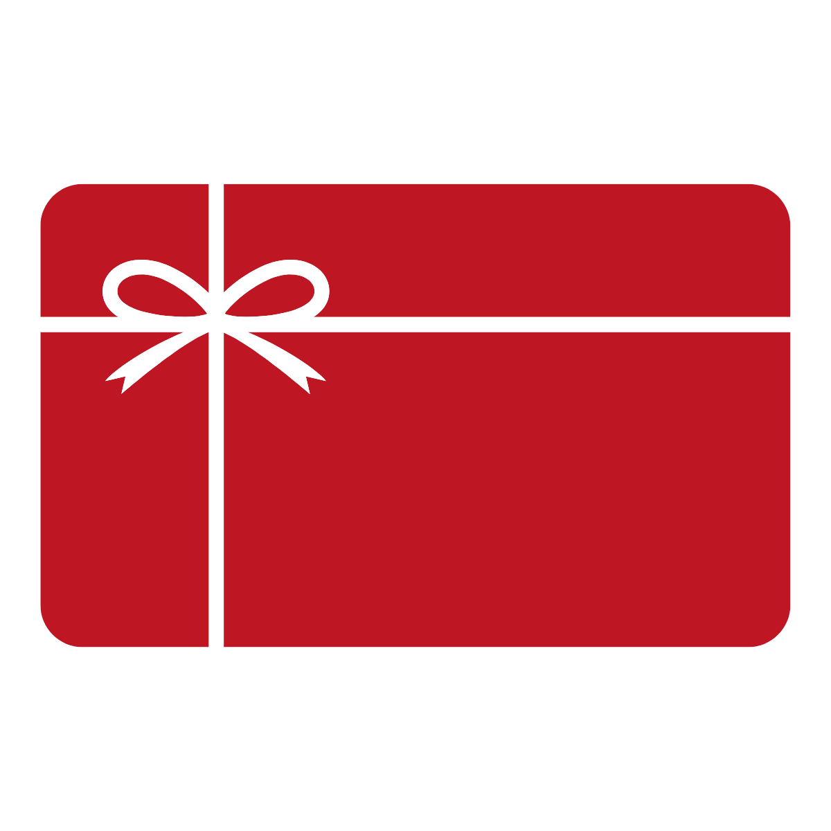 Red gift card featuring a white ribbon, representing Free Store Credit for shopping benefits.
